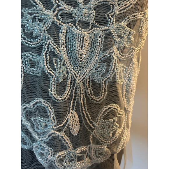 Blue Frost Beaded Tulle Top Black Label Urban Outfitters - Picture 7 of 10